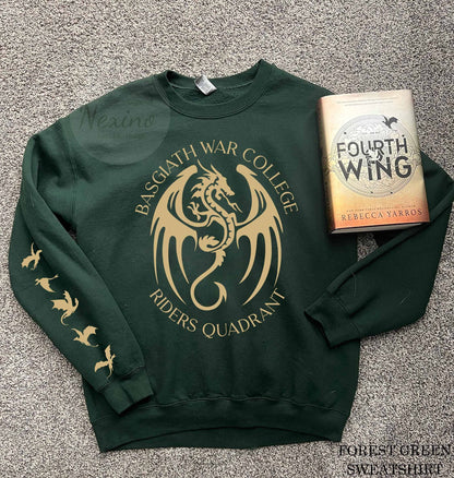 Basgiath War College Sleeve Printed Shirt, Fourth Wing Shirt, Rider Quadrant Shirt, Bookish Shirt, Basgiath War College, Rebecca Yarros, The Empyrian Series