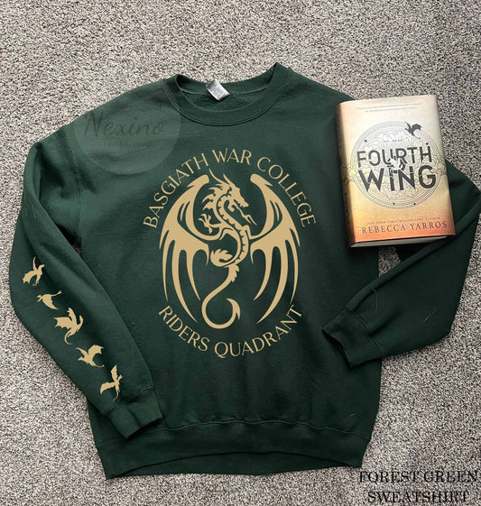 Basgiath War College Sleeve Printed Shirt, Fourth Wing Shirt, Rider Quadrant Shirt, Bookish Shirt, Basgiath War College, Rebecca Yarros, The Empyrian Series