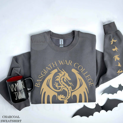 Basgiath War College Sleeve Printed Shirt, Fourth Wing Shirt, Rider Quadrant Shirt, Bookish Shirt, Basgiath War College, Rebecca Yarros, The Empyrian Series