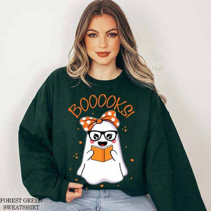 Retro Ghost Book Reading Shirt Halloween Teacher Shirt, Read More Books, Ghosts Reading Shirt, Librarian Shirt, Spooky Teacher Ghost