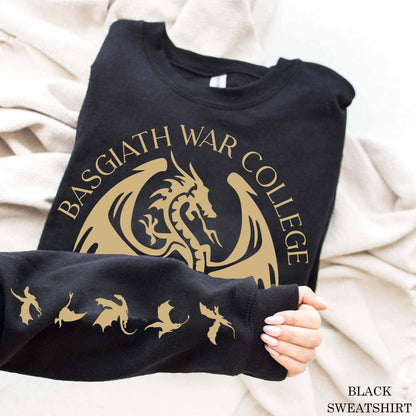 Basgiath War College Sleeve Printed Shirt, Fourth Wing Shirt, Rider Quadrant Shirt, Bookish Shirt, Basgiath War College, Rebecca Yarros, The Empyrian Series
