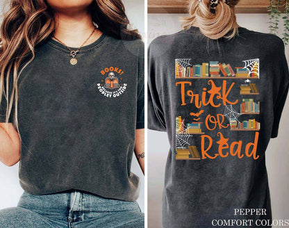 Trick Or Read Sweatshirt, Halloween Library shirt, Teacher Halloween Shirt, Book Lover Shirt, Halloween Shirt For Teacher, Halloween Reading shirt, Book Club shirt