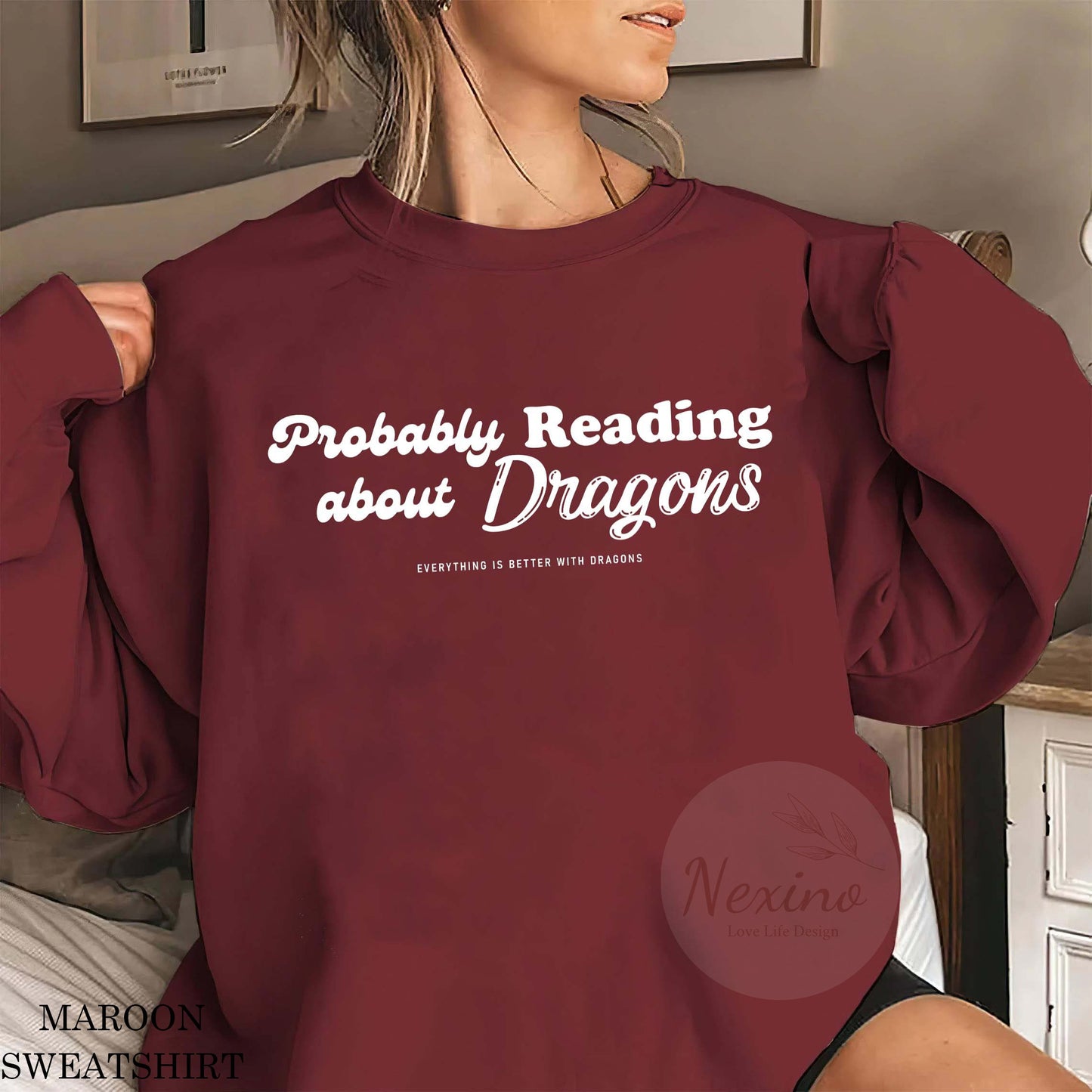 Probably Reading About Dragons Comfort Colors Gildan Shirt, Fourth Wing Shirt, Bookish Shirt, Booktok Merch, Librarian Gift, Book Lover, Dealing With Dragons
