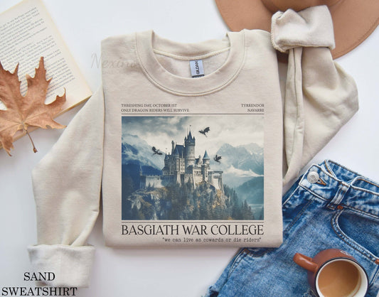 Basgiath War College Comfort Colors Sweatshirt, Fourth Wing Shirt, Dragon Rider, Rebecca Yoros, Fourth Wing, Violet Sorrengail, Bookish Shirt