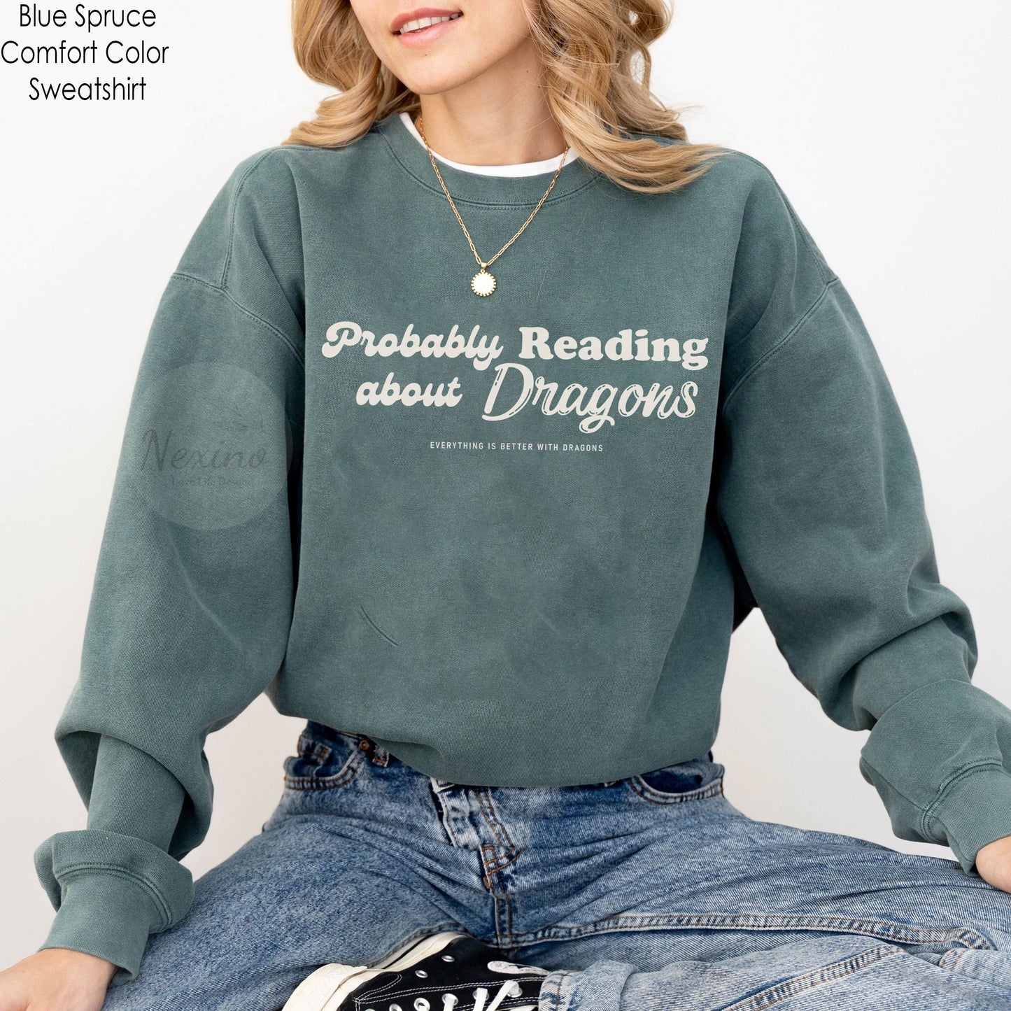 Probably Reading About Dragons Comfort Colors Gildan Shirt, Fourth Wing Shirt, Bookish Shirt, Booktok Merch, Librarian Gift, Book Lover, Dealing With Dragons