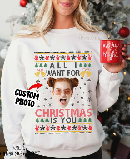 Custom Face Christmas Sweater, Custom Photo Ugly Christmas Sweaters, Christmas Ugly Sweater, Custom Face Christmas Sweatshirt, Family Shirt