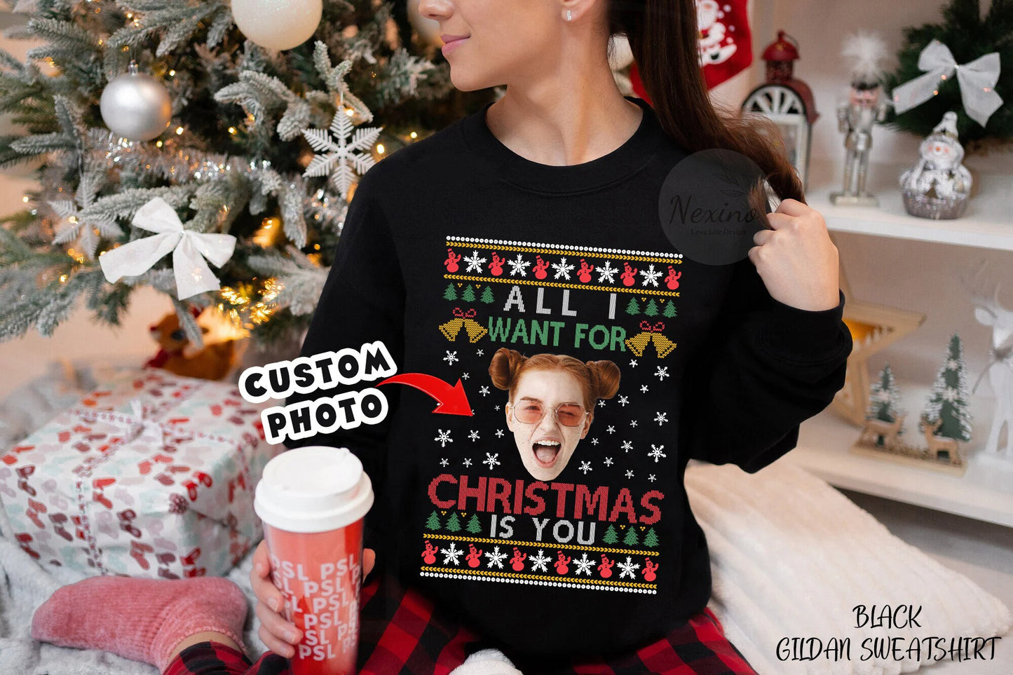 Custom Face Christmas Sweater, Custom Photo Ugly Christmas Sweaters, Christmas Ugly Sweater, Custom Face Christmas Sweatshirt, Family Shirt