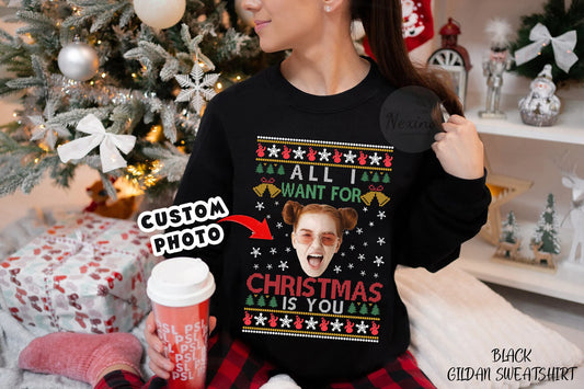 Custom Face Christmas Sweater, Custom Photo Ugly Christmas Sweaters, Christmas Ugly Sweater, Custom Face Christmas Sweatshirt, Family Shirt