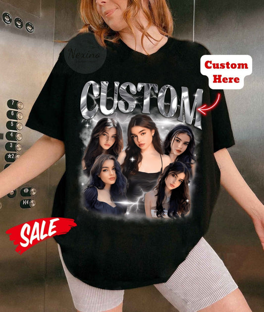 Custom Girlfriend T-Shirt, Shirt With Girlfriend Face, Custom Photo Vintage T Shirts, Custom Your Own Picture Idea, Custom Valentine Shirt