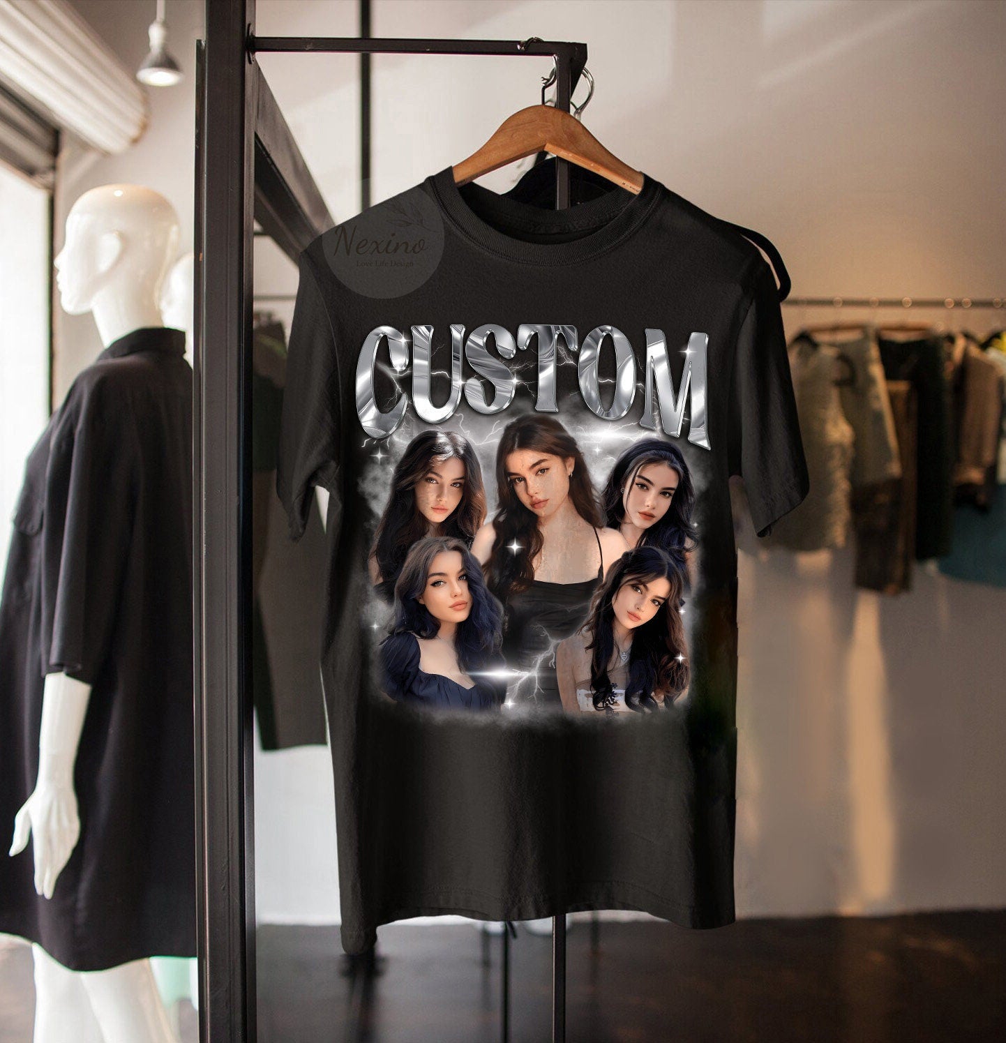 Custom Girlfriend T-Shirt, Shirt With Girlfriend Face, Custom Photo Vintage T Shirts, Custom Your Own Picture Idea, Custom Valentine Shirt