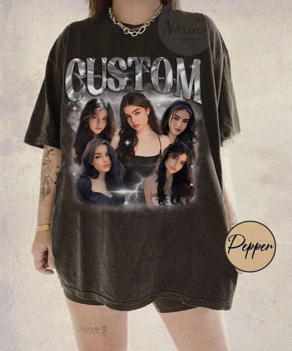 Custom Girlfriend T-Shirt, Shirt With Girlfriend Face, Custom Photo Vintage T Shirts, Custom Your Own Picture Idea, Custom Valentine Shirt