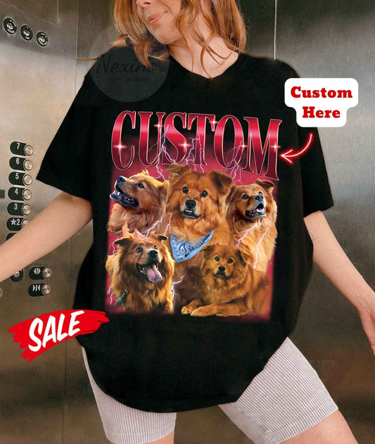 90s Pet Bootleg Comfort Colors Shirt, Retro Collage Personalized Pet Shirt, Custom Pet Potrait Photo Shirt, Vintage Pet Lovers Gifts