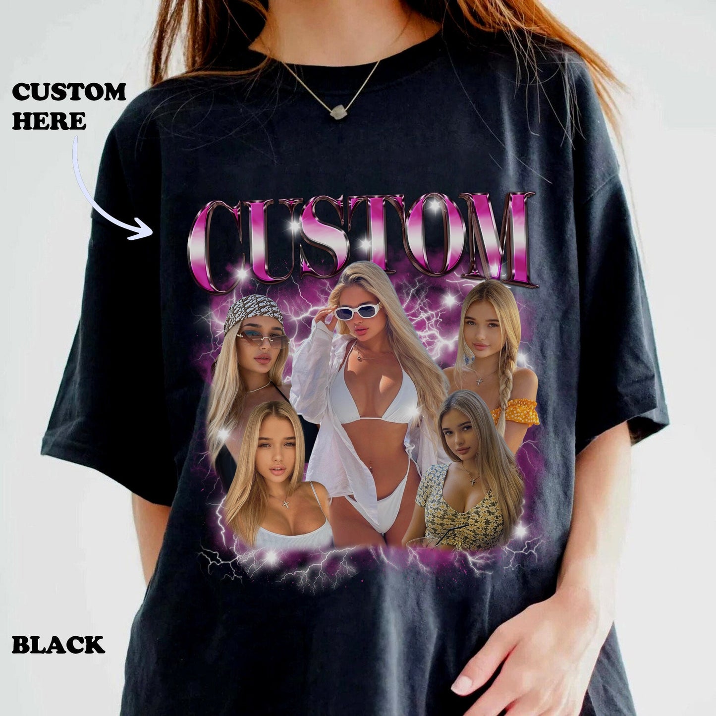Custom Bootleg Rap Tee, Girlfriend, Boyfriend Tee, Shirt with Face Photo Vintage T Shirts, Your Own Picture Idea, Personalized Birthday Gift