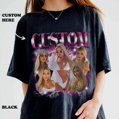 Custom Bootleg Rap Tee, Girlfriend, Boyfriend Tee, Shirt with Face Photo Vintage T Shirts, Your Own Picture Idea, Personalized Birthday Gift