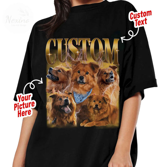 90s Pet Bootleg Comfort Colors Shirt, Retro Collage Personalized Pet Shirt, Custom Pet Potrait Photo Shirt, Vintage Pet Lovers Gifts