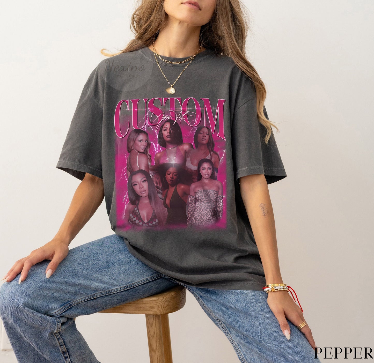 Custom Bootleg Rap T shirt, Personalized Girlfriend Picture Shirt, Customized Photo Shirt, Insert Your Design T-shirt, Vintage Custom Tshirt