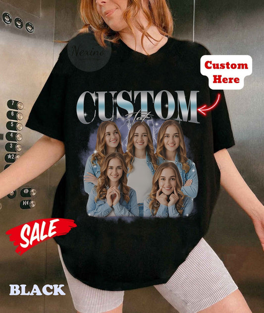 Custom Bootleg Rap Tee, Girlfriend, Boyfriend Tee, Shirt with Face Photo Vintage T Shirts, Bachelorette Surprise, Personalized Birthday Gift