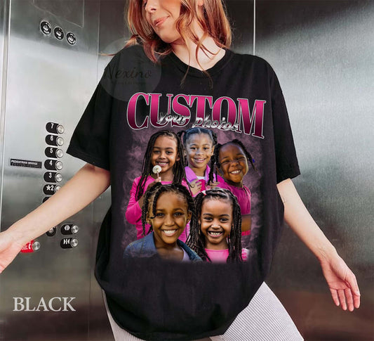 Custom Photo Daddy Shirt, Custom Bootleg Rap Daddy Tee, Dad Shirt With Kid Face Photos, Custom Father's Day Gift Personalized Father Gifts