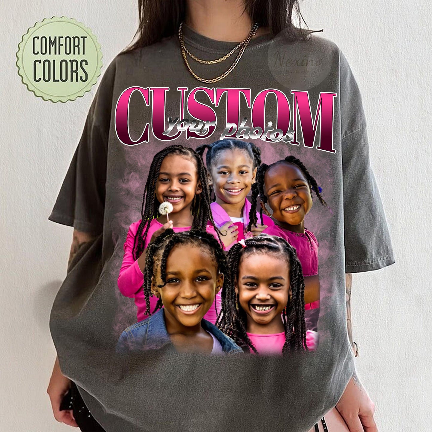 Custom Photo Daddy Shirt, Custom Bootleg Rap Daddy Tee, Dad Shirt With Kid Face Photos, Custom Father's Day Gift Personalized Father Gifts