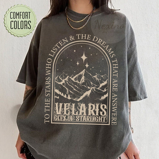 Velaris City of Starlight ACOTAR Shirt Comfort Colors, The Night Court Shirt, Bookish Gift, Court of Thorns and Roses Shirt | SJM Merch