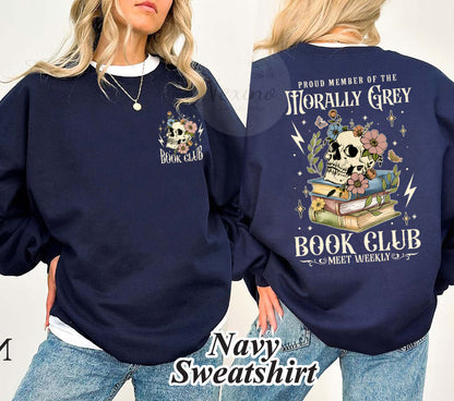 Morally Grey Book Club Shirt, Dark Romance Crewneck, Spooky Season Sweatshirt, Bookish Shirt Vintage Bookish Gift For Book Lover Reader