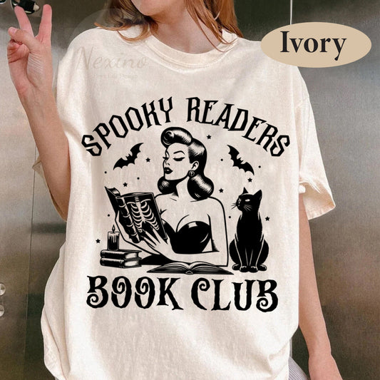 Spooky Readers Book Club Halloween Comfort Colors Shirt, Book Lover Shirt, Halloween Reading T-shirt, Librarian Tee, Librarian Gift