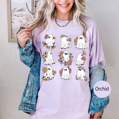 Ghost Reading Books  Comfort Colors Shirt, Bookish Halloween Shirt, Halloween Teacher Gift, Librarian Halloween Hoodie, Ghost Crewneck