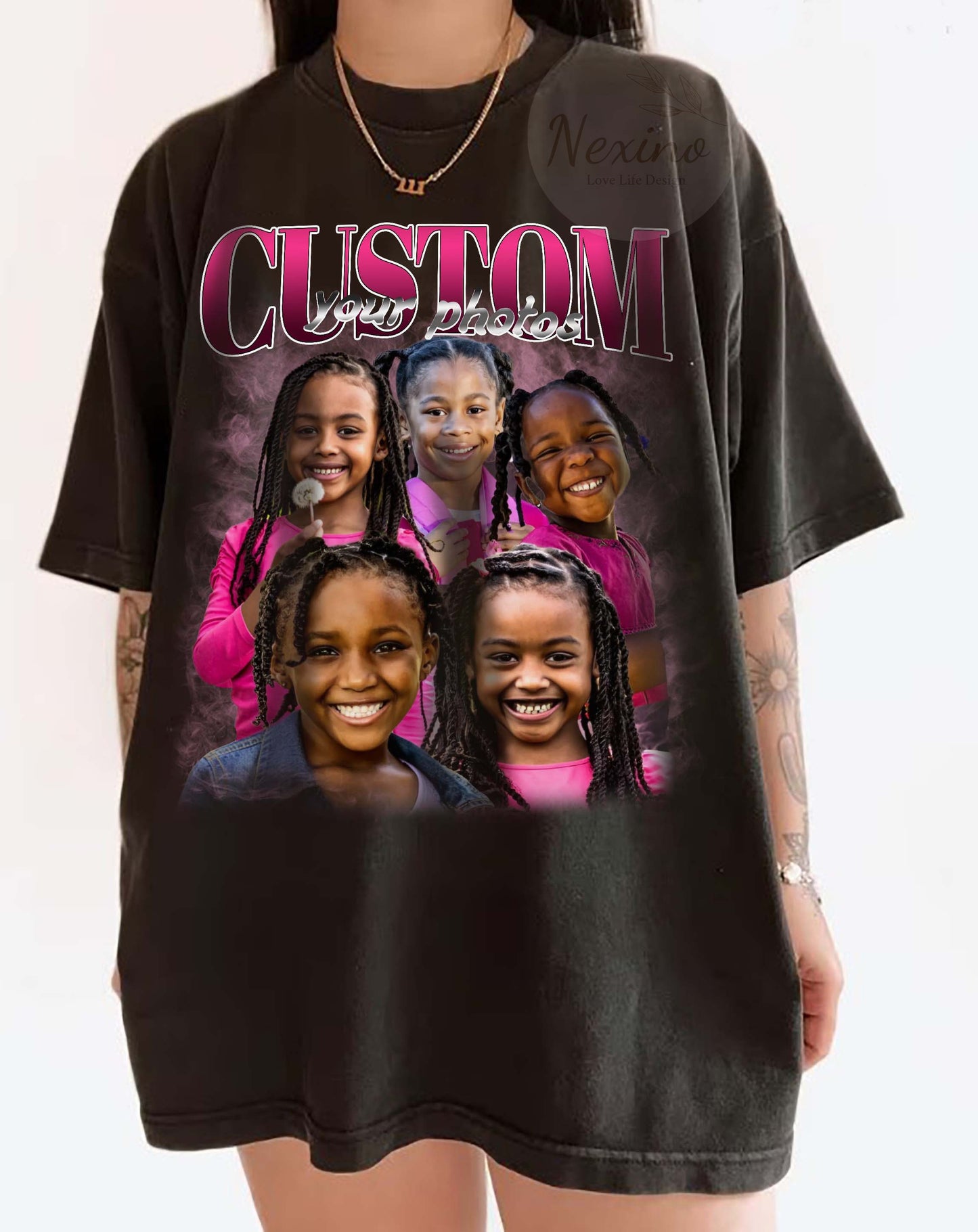 Custom Photo Daddy Shirt, Custom Bootleg Rap Daddy Tee, Dad Shirt With Kid Face Photos, Custom Father's Day Gift Personalized Father Gifts