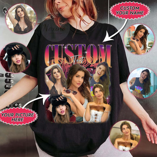 Custom Girlfriend T-shirt, Boyfriend Tee, Vintage Photo Husband, Wife Shirt, Bachelorette Surprise, Personalized Birthday Bootleg Gift