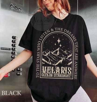 Velaris City of Starlight ACOTAR Shirt Comfort Colors, The Night Court Shirt, Bookish Gift, Court of Thorns and Roses Shirt | SJM Merch