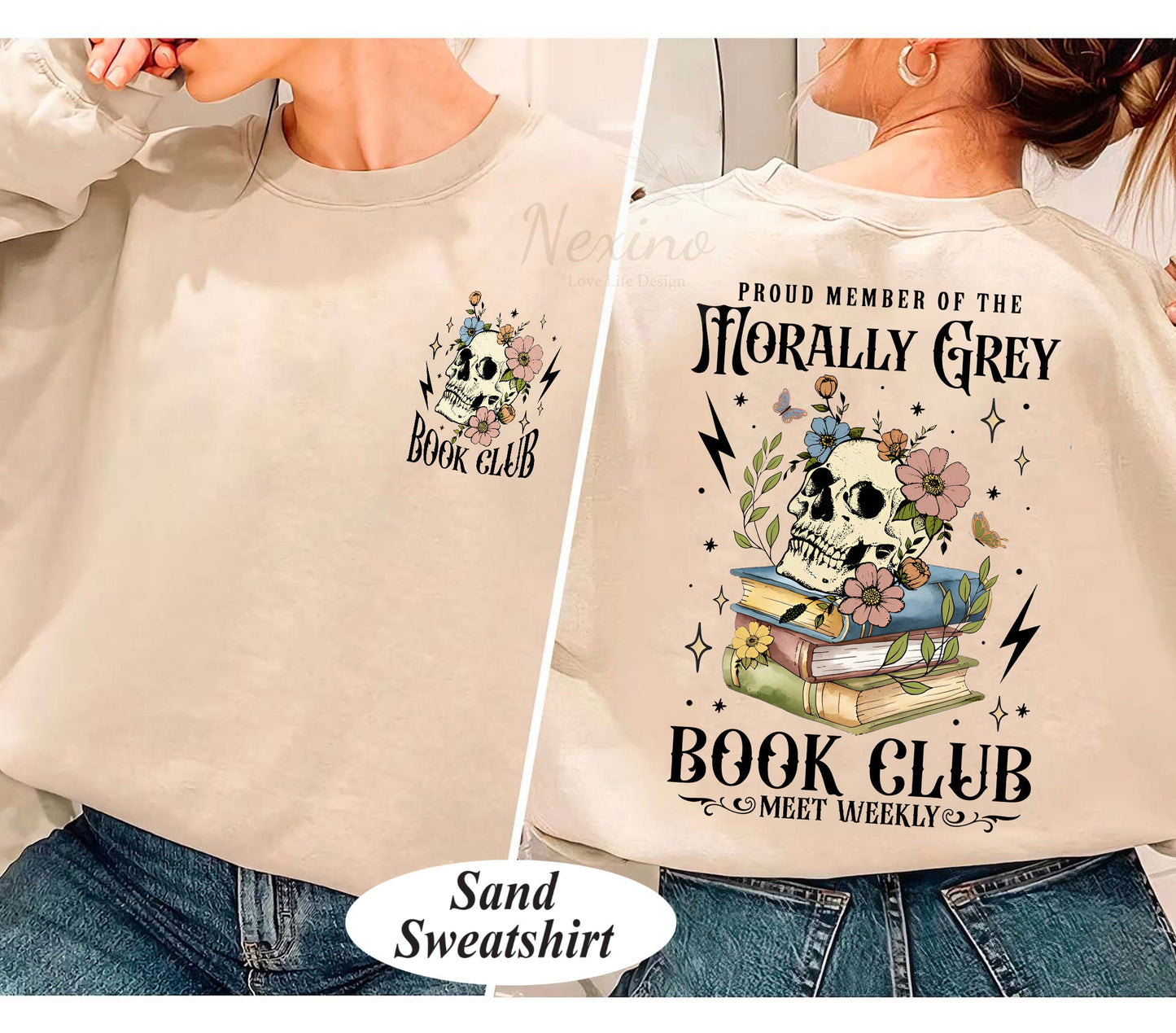 Morally Grey Book Club Shirt, Dark Romance Crewneck, Spooky Season Sweatshirt, Bookish Shirt Vintage Bookish Gift For Book Lover Reader