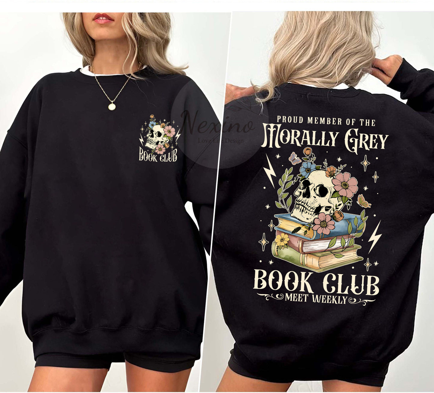 Morally Grey Book Club Shirt, Dark Romance Crewneck, Spooky Season Sweatshirt, Bookish Shirt Vintage Bookish Gift For Book Lover Reader