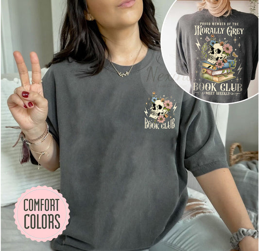 Morally Grey Book Club Shirt, Dark Romance Crewneck, Spooky Season Sweatshirt, Bookish Shirt Vintage Bookish Gift For Book Lover Reader