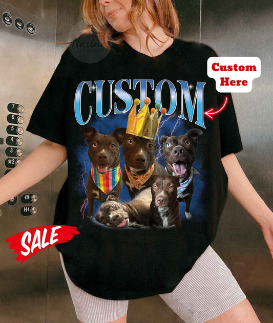 Custom Pet Shirt, Retro Graphic 90s Shirt, Pet Bootleg Shirt, Custom Bootleg Rap Tee Dog, Custom 90S Bootleg Shirt, Personalize Bootleg Tee