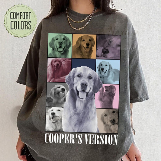 Custom Dog's Tour Shirt, Personalized Dog Bootleg T-Shirt, Custom Dog Shirt, Custom Dog Portrait Shirt, Dog Photo Shirt, Dog's Version Tee
