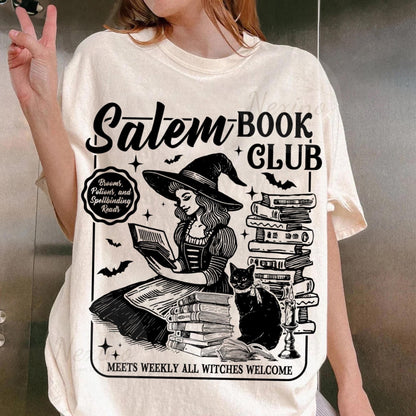 Salem Book Club Shirt, Bookish Halloween Shirt, Spooky Reader Shirt, Funny Book Lover, Salem Witches Shirt, Spooky Season Thriller Reader