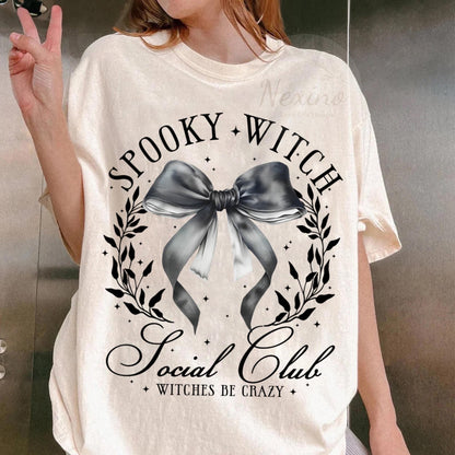 Spooky Witch Social Club Shirt, Witch Social Club, Spooky Witch Tee, Coquette Halloween, Spooky Season, Halloween Witch Gift, Witchy T-Shirt