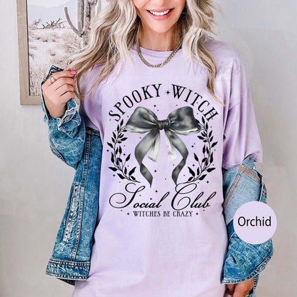 Spooky Witch Social Club Shirt, Witch Social Club, Spooky Witch Tee, Coquette Halloween, Spooky Season, Halloween Witch Gift, Witchy T-Shirt