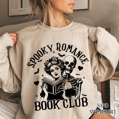 Spooky Romance Readers Book Club Halloween Comfort Colors Shirt, Book Lover Shirt, Halloween Reading T-shirt, Librarian Tee, Librarian Gift