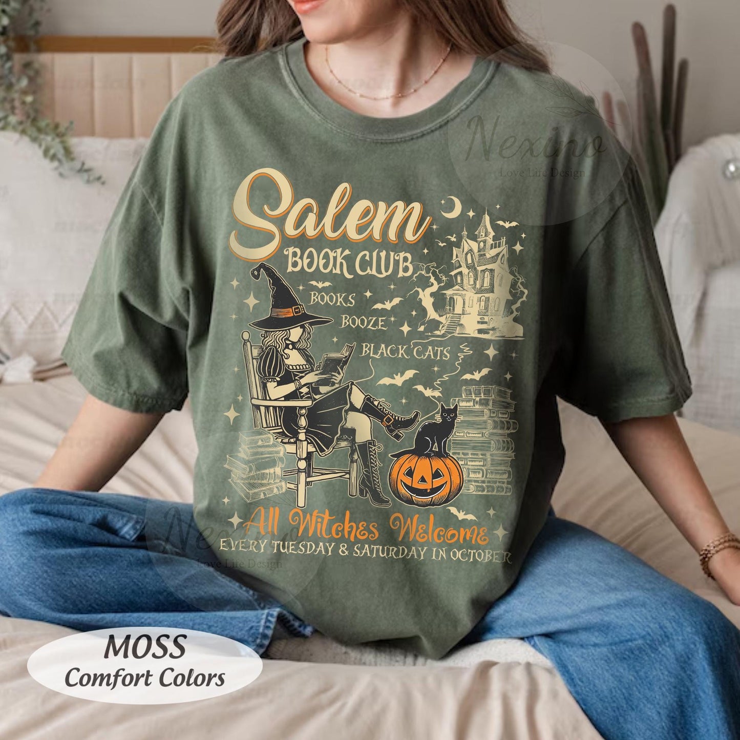 Salem Book Club Shirt, Bookish Halloween Tee, Spooky Book Lover Shirt, Salem Witches, Spooky Season Ghost Skeleton Shirt Thriller Reader