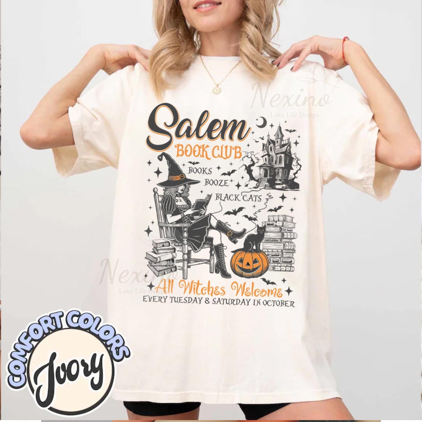 Salem Book Club Shirt, Bookish Halloween Tee, Spooky Book Lover Shirt, Salem Witches, Spooky Season Ghost Skeleton Shirt Thriller Reader