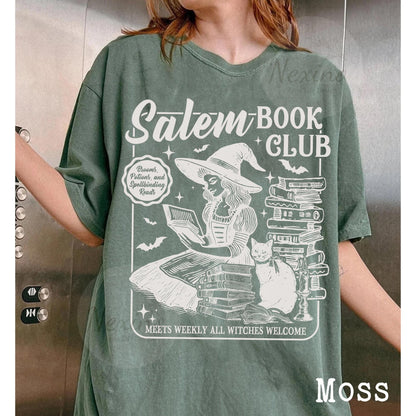 Salem Book Club Shirt, Bookish Halloween Shirt, Spooky Reader Shirt, Funny Book Lover, Salem Witches Shirt, Spooky Season Thriller Reader