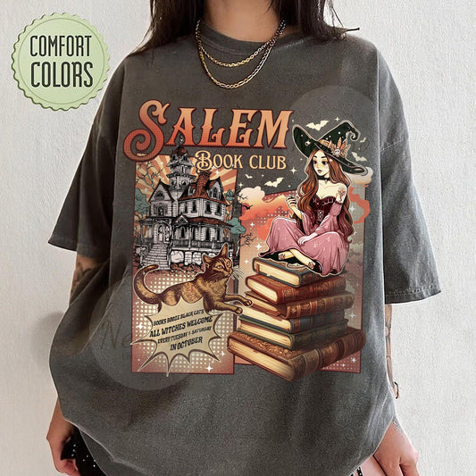Salem Book Club Shirt, Bookish Halloween Shirt, Spooky Reader Shirt, Funny Book Lover, Salem Witches Shirt, Spooky Season Thriller Reader