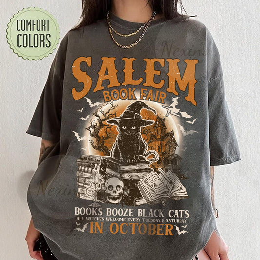 Salem Book Fair Shirt, Bookish Halloween Shirt, Spooky Reader Shirt, Funny Book Lover, Salem Witches Shirt, Spooky Season Thriller Reader