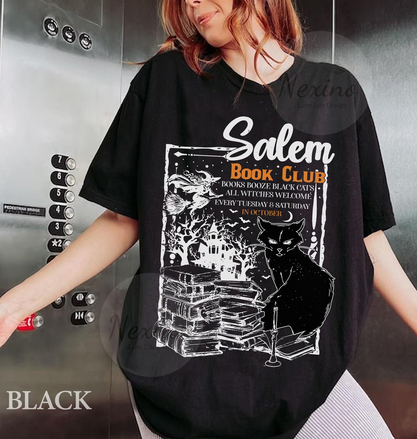 Salem Book Club Shirt for Spooky Reader, Funny Book Lover Halloween Tee, Salem Witches Spooky Season Shirt for Bookworm Halloween Witchy Shirt