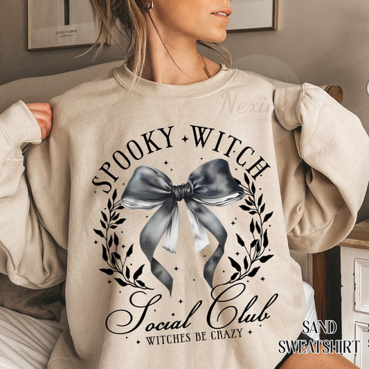 Spooky Witch Social Club Shirt, Witch Social Club, Spooky Witch Tee, Coquette Halloween, Spooky Season, Halloween Witch Gift, Witchy T-Shirt