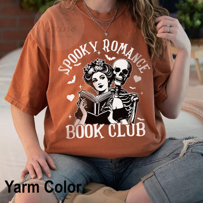 Spooky Romance Readers Book Club Halloween Comfort Colors Shirt, Book Lover Shirt, Halloween Reading T-shirt, Librarian Tee, Librarian Gift