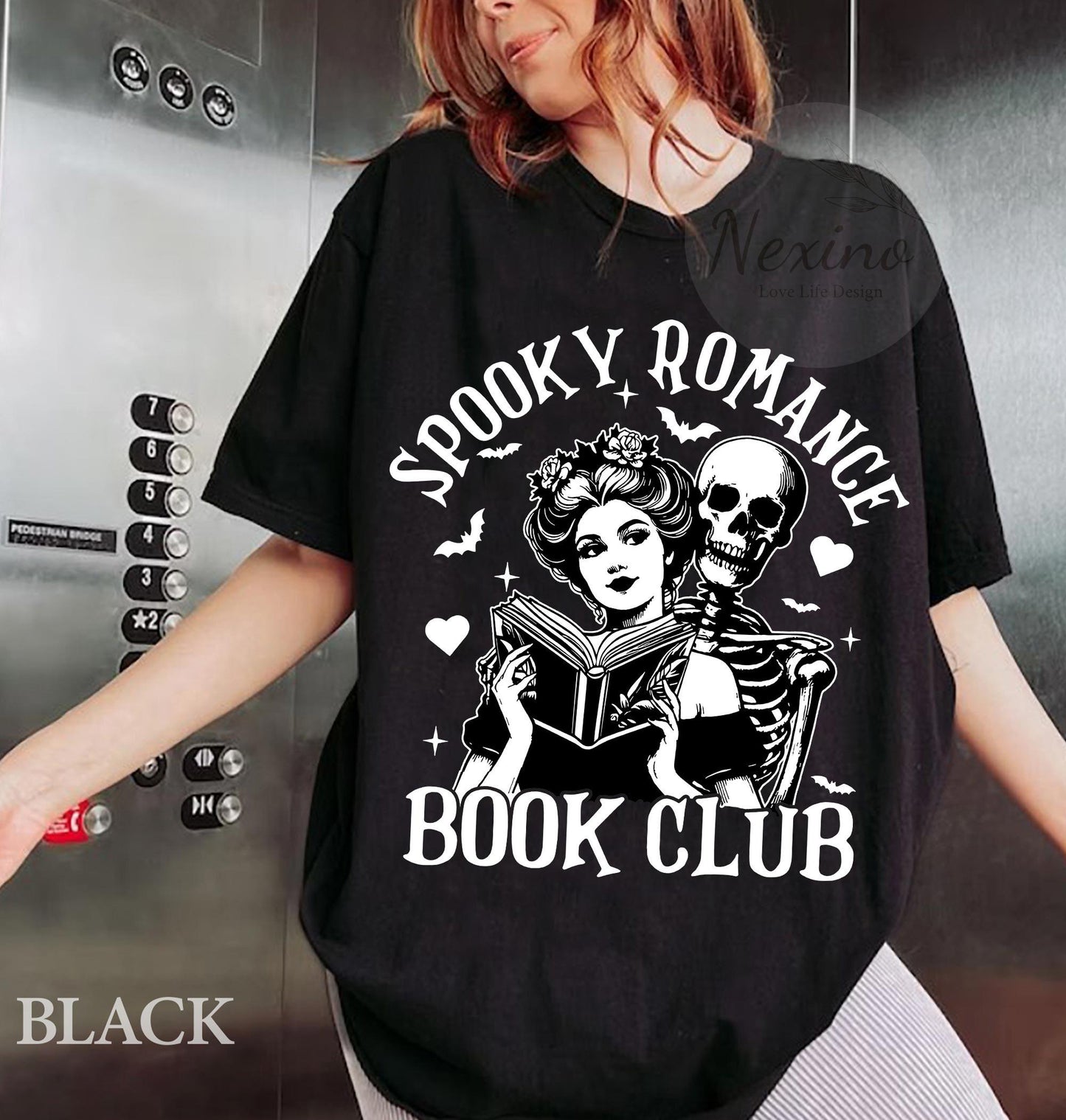 Spooky Romance Readers Book Club Halloween Comfort Colors Shirt, Book Lover Shirt, Halloween Reading T-shirt, Librarian Tee, Librarian Gift