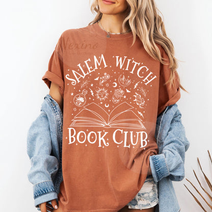 Salem Book Club Shirt, Bookish Halloween Tee, Spooky Book Lover Shirt, Salem Witches, Spooky Season Ghost Skeleton Shirt Thriller Reader