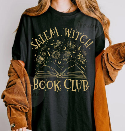 Salem Book Club Shirt, Bookish Halloween Tee, Spooky Book Lover Shirt, Salem Witches, Spooky Season Ghost Skeleton Shirt Thriller Reader